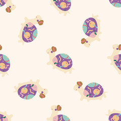 animal turtle cartoon , cartoon seamless pattern background