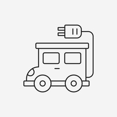 Environmental protection concept green car line icon