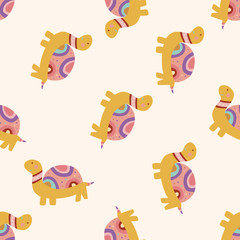 animal turtle cartoon , cartoon seamless pattern background