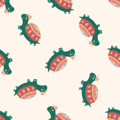 animal turtle cartoon , cartoon seamless pattern background