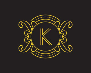 K Monogram Luxurious Royal Elegant Logo