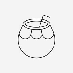fruits coconut juice line icon