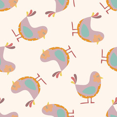 bird cartoon , cartoon seamless pattern background