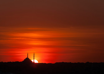 Obraz premium Mosque silhouette Istanbul