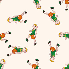 basketball player cartoon , cartoon seamless pattern background