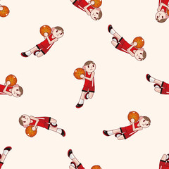 basketball player cartoon , cartoon seamless pattern background