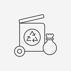 Environmental protection concept recycled garbage line icon
