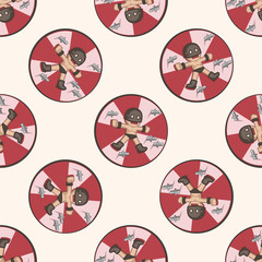 circus juggler , cartoon seamless pattern background