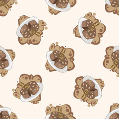 decorating cake icon 10, cartoon seamless pattern background