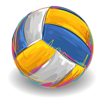 Volleyball.
All elements are in separate layers and grouped. 