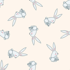 animal rabbit cartoon , cartoon seamless pattern background