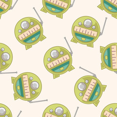 radio , cartoon seamless pattern background