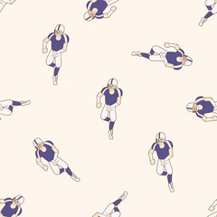 football player , cartoon seamless pattern background