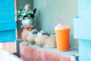 Carrot juice in soft light