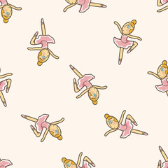 ballet dancer , cartoon seamless pattern background