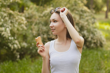 Girl eating ice-cream