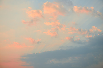 sunset sky with clouds  and golden light
