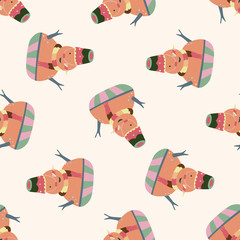 snowman cartoon , cartoon seamless pattern background