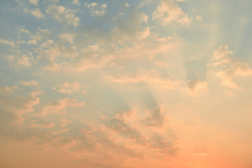 sunset sky with clouds  and golden light