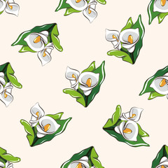 flower , cartoon seamless pattern background
