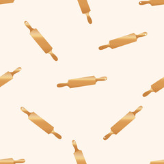 kitchenware rolling pin , cartoon seamless pattern background