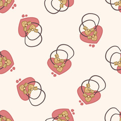 couple necklace , cartoon seamless pattern background