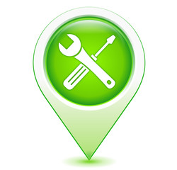 réparation sur marqueur géolocalisation vert