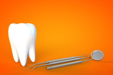 Tooth molar tooth Dental Hygiene Dentist 3D orange