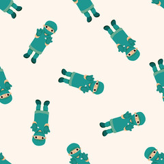 people theme doctor , cartoon seamless pattern background