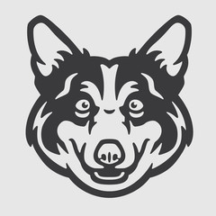 Pembroke Welsh Corgi Head Logo Mascot Emblem