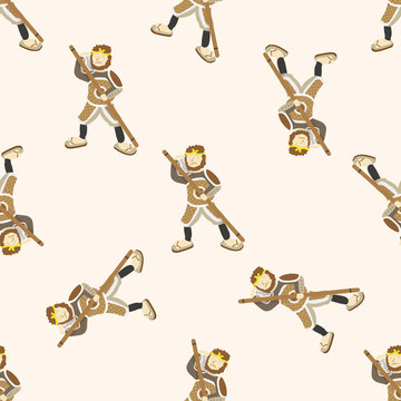 fairytale Monkey King , cartoon seamless pattern background
