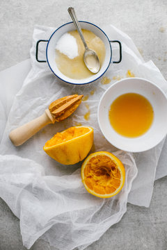 Freshly squeezed orange juice and sugar