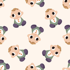 person character baby , cartoon seamless pattern background
