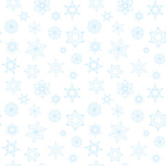 Winter pattern with blue snowflakes