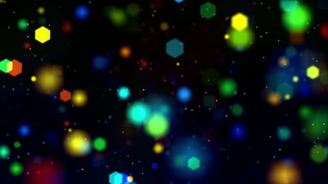 Hintergrund aus buntem Sechseck-Bokeh