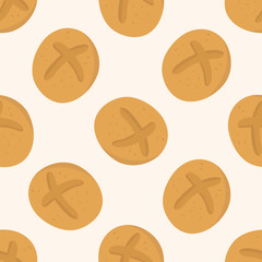 bread , cartoon seamless pattern background