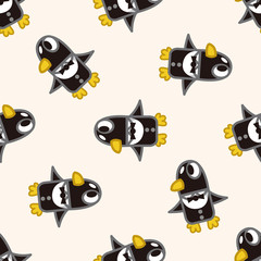animal penguin worker cartoon , cartoon seamless pattern background