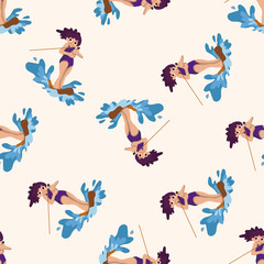 Water Sports , cartoon seamless pattern background