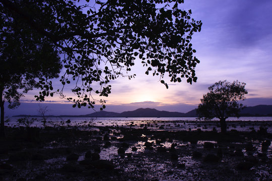 Sunset on the Beach in kao khad phuket Thailand