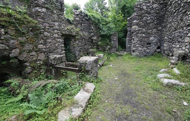 abandoned water mill to grind flour in old farm