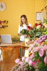 Flower shop owner woman