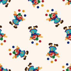 circus clown , cartoon seamless pattern background