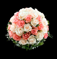 Wedding bridal bouquet of roses. isolated