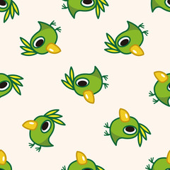 bird cartoon , cartoon seamless pattern background