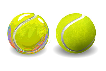 Tennis Ball isolated on white background.
All elements are in separate layers and grouped. 