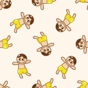 fitness trainer , cartoon seamless pattern background