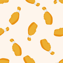 fast foods chicken , cartoon seamless pattern background