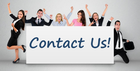Contact us word on banner