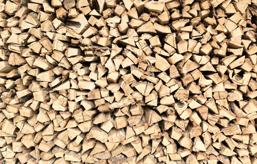 Chopped Fire Wood in a Stack