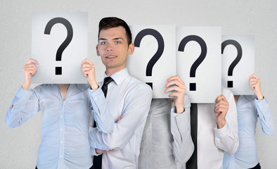 Business man  in anonym croud